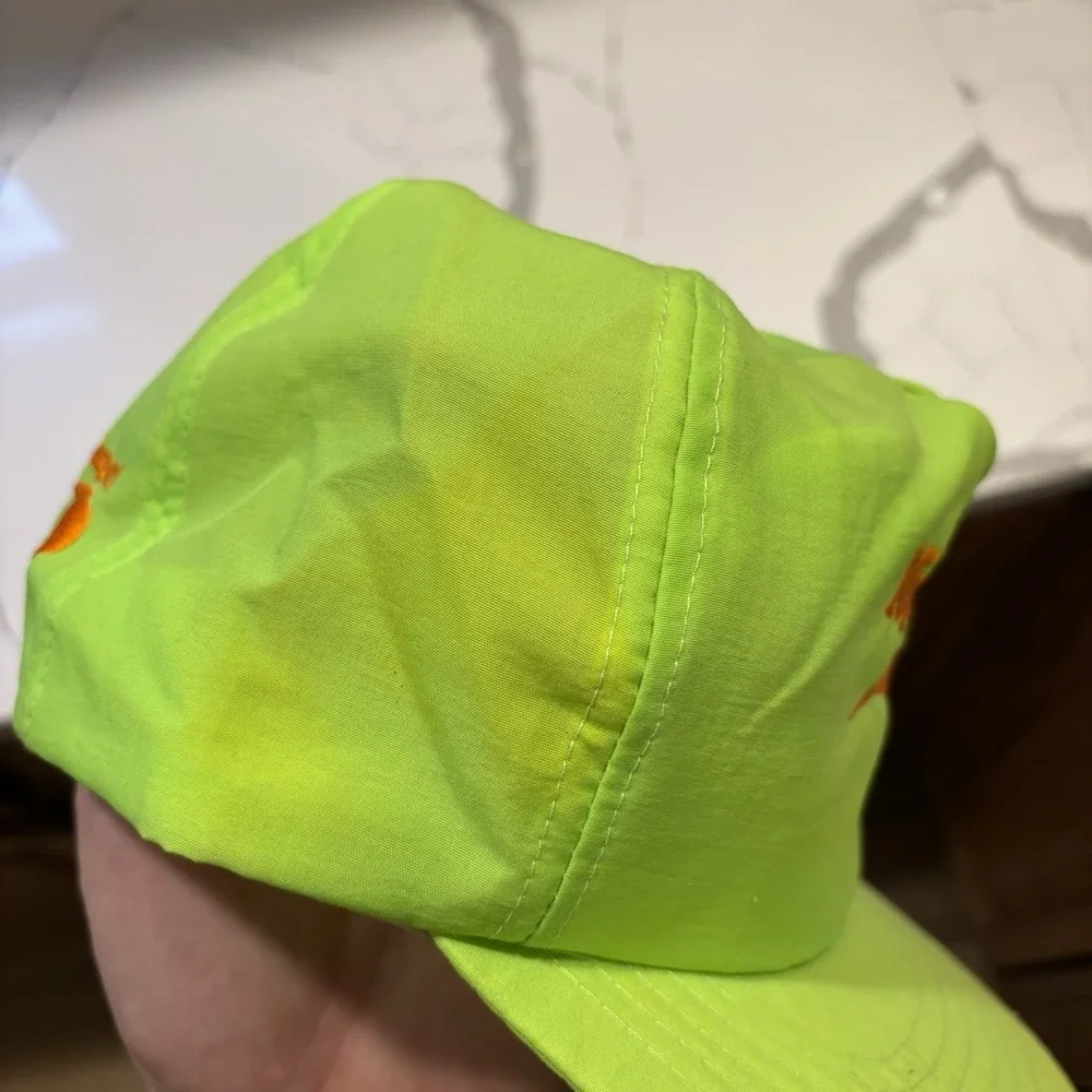 Vintage Newport Cigarette Logo Neon Green Nylon Snapback Cap Hat‎ 90s Promo